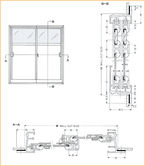 大起産業の船舶用アルミサッシ製品【両引違戸 SD-8】